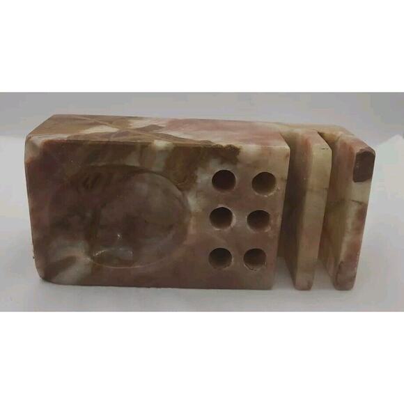 Onyx‎ Stone Ashtray Pen Cigarette Letter Holder Desk Piece - Picture 6 of 7